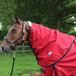 JHL Lightweight Turnout Neck Cover Red & Navy -Sports - Equestrian Sports jhl lightweight turnout neck cover red navy 3 6930 p