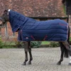 JHL Mediumweight Combo Stable Rug - Navy & Burgundy