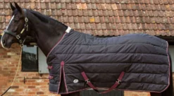 JHL Mediumweight Stable Rug - Black, Burgundy & White -Sports - Equestrian Sports jhl mediumweight stable rug black burgundy white 3 6955 p