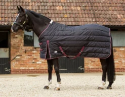 JHL Mediumweight Stable Rug - Black, Burgundy & White