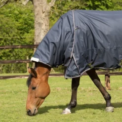 Mark Todd Lightweight Turnout Neck Cover - Navy/Beige