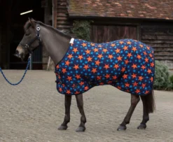 Mark Todd Mediumweight Pony Stable Rug - Navy/Orange Stars