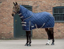 Weatherbeeta Comfitec 1000D Diamond Quilt Detach-A-Neck Mediumweight Stable Rug Blue/Charcoal/White