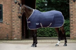 Weatherbeeta Comfitec 210D Channel Quilt Standard Neck Mediumweight Stable Rug Navy/Silver/Red