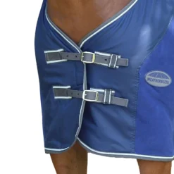 Weatherbeeta Fleece Cooler Standard Neck Dark Blue/Grey/White -Sports - Equestrian Sports weatherbeeta fleece cooler standard neck dark blue grey white 3 9594 p